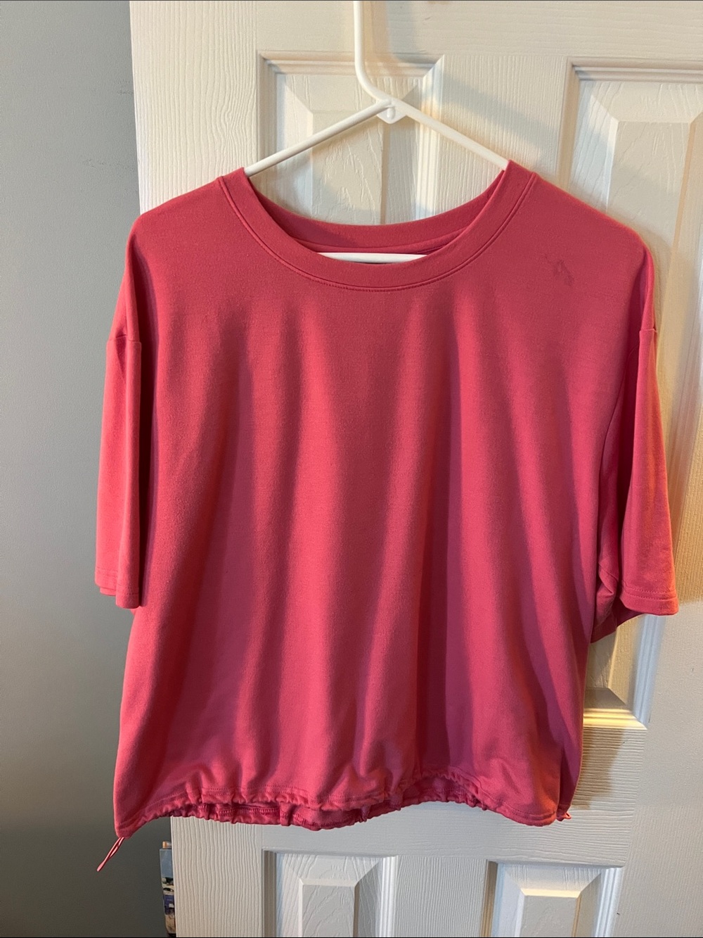 Layer 8 Pink Short-Sleeve Drawstring Hem Tee